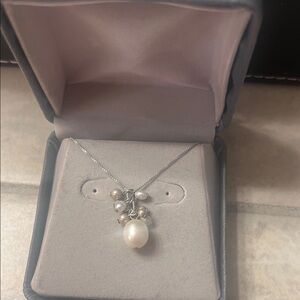Elegant genuine sterling Silver and fresh water  Pearls  Necklace